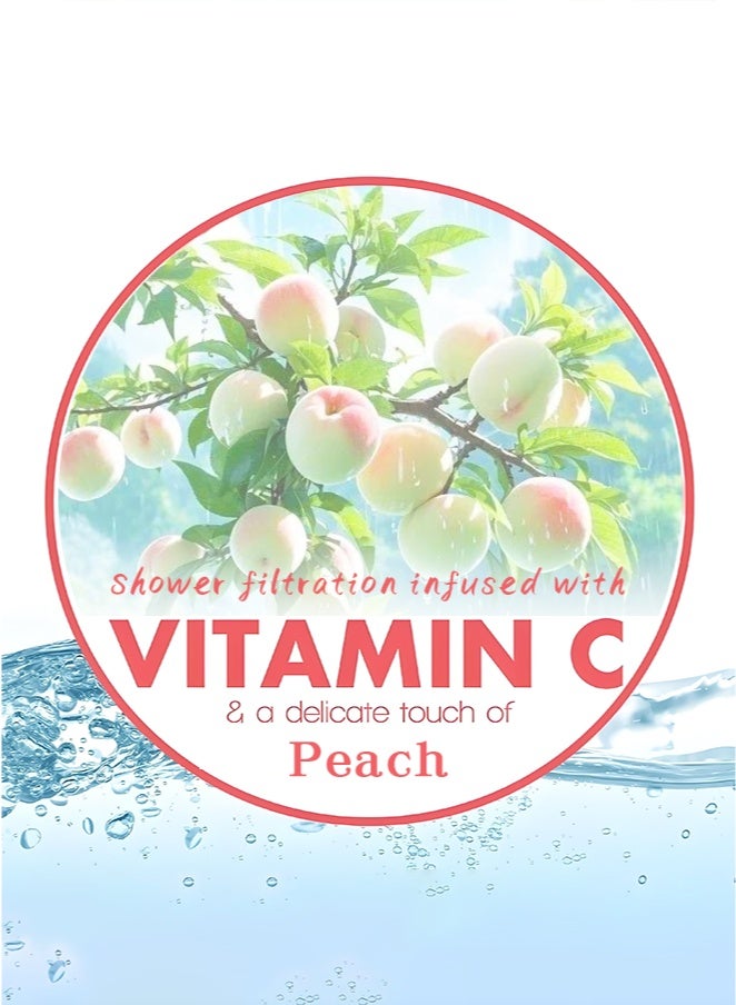 اماروها فلتر استحمام كوري بالفيتامينات - لمنع تساقط الشعر - يمنع الحساسية أو جفاف الجلد - إزالة الكلور والصدأ - العلاج العطري المريح - خرطوشة فلتر استحمام غير سامة. (خوخي) - Image 2