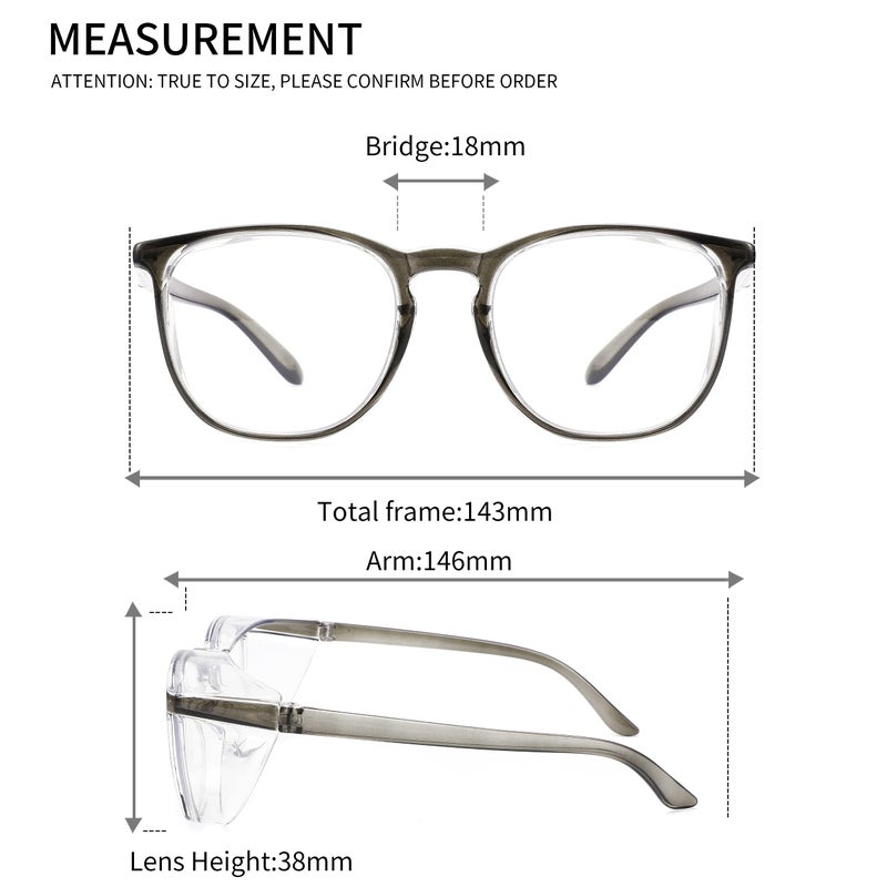 Alsenor Safety Glasses Anti Fog Goggles Protective Eyewear Blue Light Blocking Anti Dust Uv Protection Glasses For Men Women (New-Grey) - Image 5