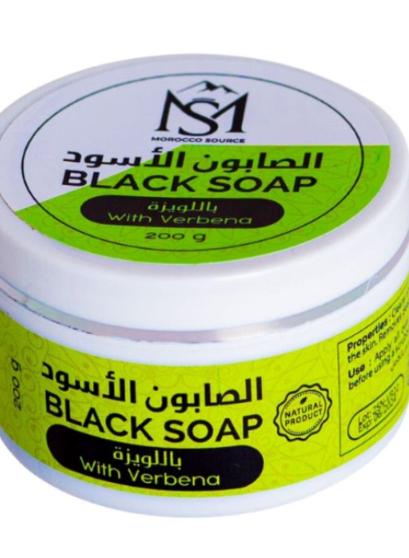 المصدر المغربي  الصابون الأسود المغربي باللويزة 200جرام - Image 1