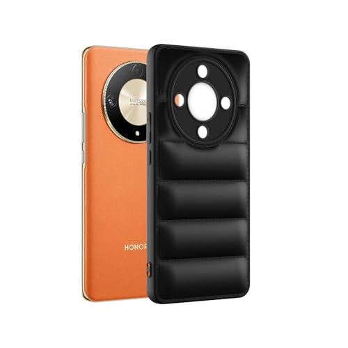 Plus Puffer Case Camera Protection Soft Back Cover for Honor X9B 5G - Black - Image 3