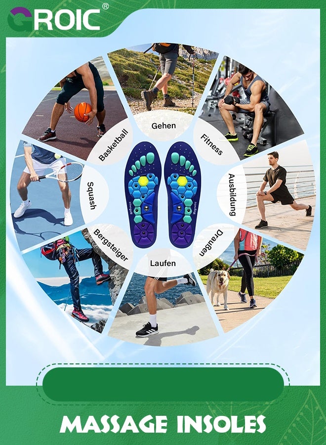 GROIC Sports Insoles,Orthopedic Acupressure Insoles,Reflexology Massage Insoles for Pain Relief, Comfortable Foot Support for Men, Fasciitis Insoles Shoe Inserts  - Image 5