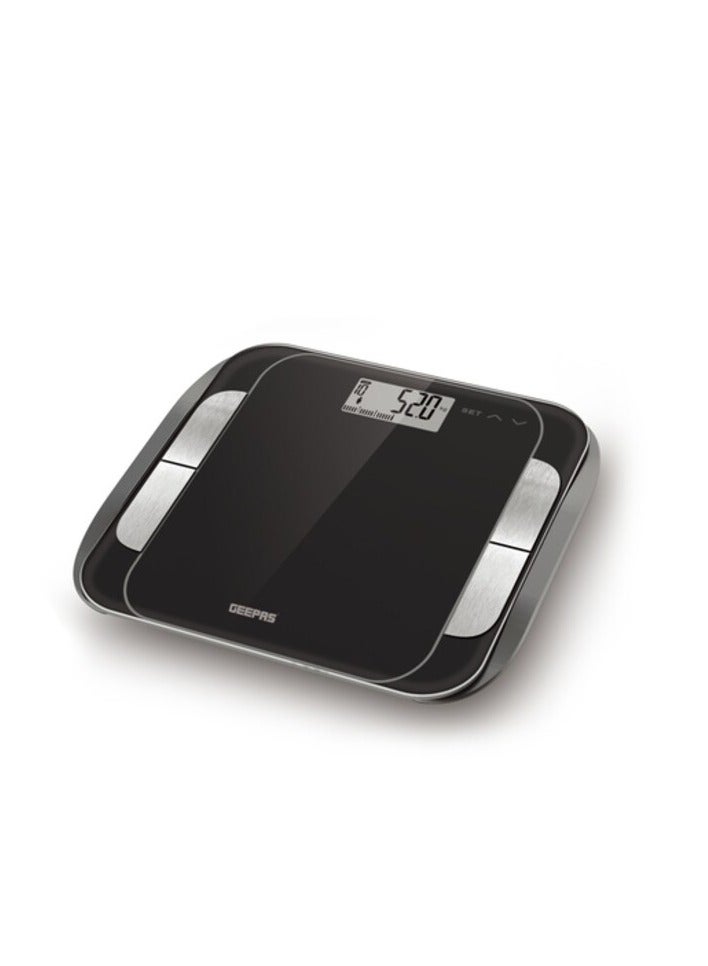 Geepas Gbs46506Uk Body Fat Bathroom Scales - Smart High Accuracy Digital Weighing Scales For Body Weight, Bmi Visceral Body Fat Rating, Muscle Mass, Body Hydration, Water & Bone Mass - 2 Year Warranty - Image 1