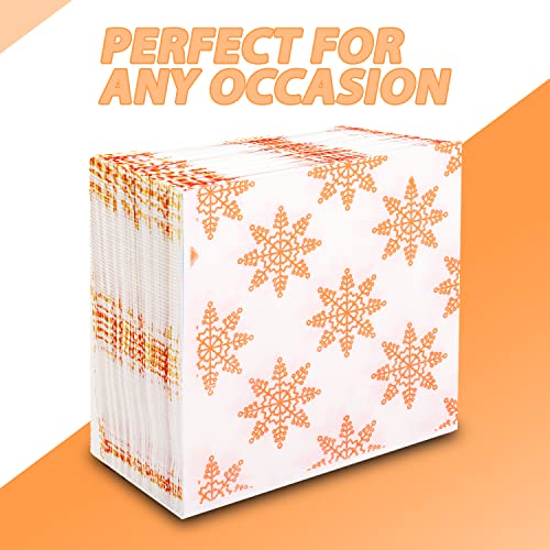 BREEZE 2 Ply Paper Napkins Cocktail Napkin Extra Soft and Absorbent Printed Tissue Serviettes with 50 pulls (Pack of 6, 30x30cm, Brown, Blue & Orange) - Image 5