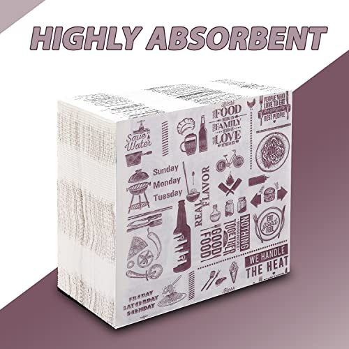 BREEZE 2 Ply Paper Napkins Cocktail Napkin Extra Soft and Absorbent Printed Tissue Serviettes with 50 pulls (Pack of 6, 30x30cm, Brown, Blue & Orange) - Image 3
