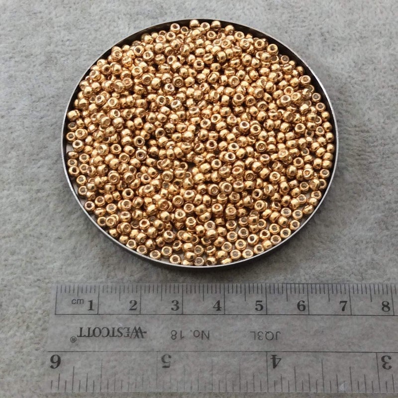 Miyuki Round Seed Bead Size 8/0 22g Tube in Galvanized Gold - Image 2