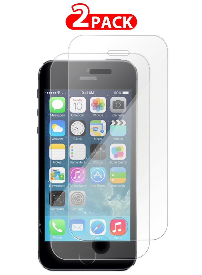 CATANES (For Apple iPhone 5s) 2Packs,  Screen Protector Shockproof Anti Bubble Tempered Glass - Clear - Image 1