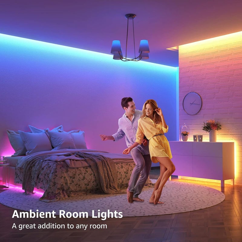 لايتنغ إيفر أضواء شريط LED من ليبرو بطول 15 مترًا (2 × 7.5 متر)، شريط LED متغير الألوان RGB مع جهاز تحكم عن بعد بـ 44 زرًا وقابس طاقة 12 فولت، أضواء LED لاصقة لديكور غرفة النوم والمنزل (450 مصباح LED ساطع من نوع 5050) - Image 4