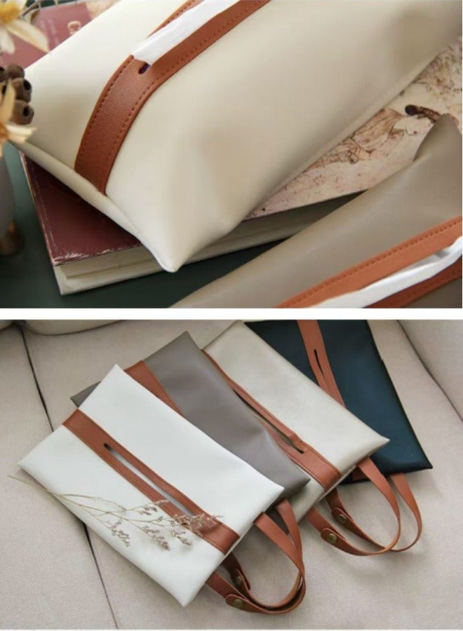 Leather Car Tissue Holder – Car Interior Accessories | Car Tissue Box | Home Tissue Bag | Living Room Toilet Tissue Box Camel - Image 5