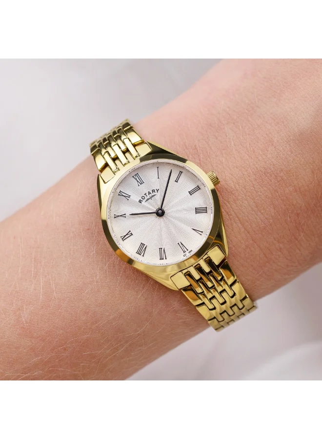 Rotary  Rotary Ladie's Ultra Slim Gold Plated Stainless Steel Bracelet Watch -LB08013/01 for Women | Best Price UAE