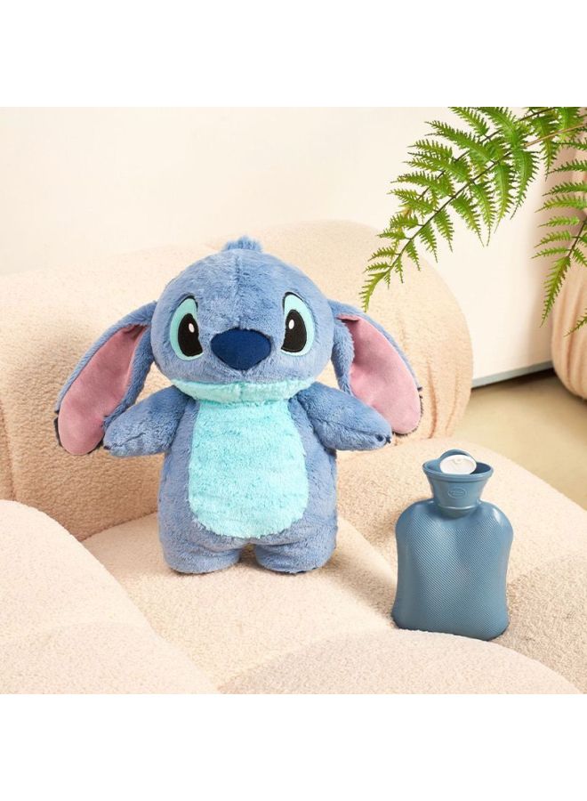 Little Red Book Same Style Winter Cartoon Hand Warmer Stitch Water Injection Hot Water Bag Cute Plush Toy Hand Warmer-Color:Blue-Height:30cm 500ml Rubber Hot Water Bag  - Image 1