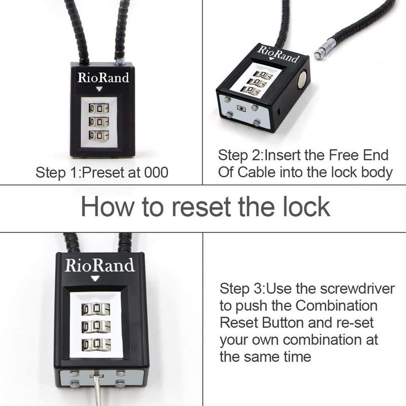 RioRand Trigger Lock 3 Digit Combination 15 Inch Gun Cable Lock - Image 2