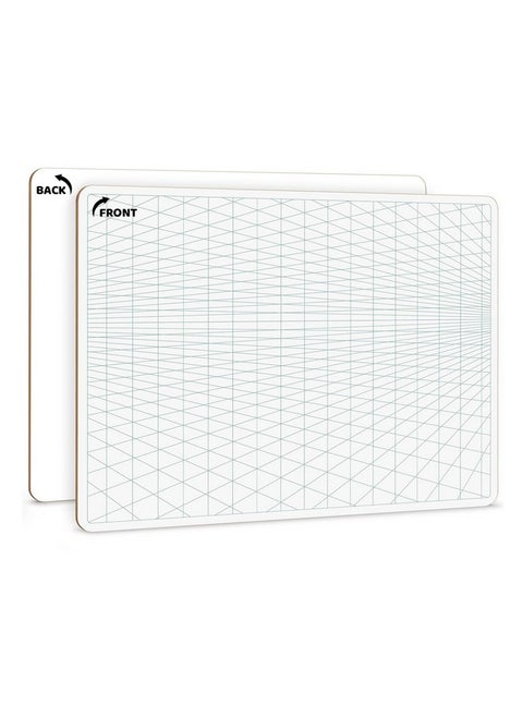 2 Point Perspective Grid 11”X14” Large Graph Dry Erase Board Double-Sided White Board Drawing Grid Lines Graphing Charts Whiteboard For Home School Classroom Teachers And Students