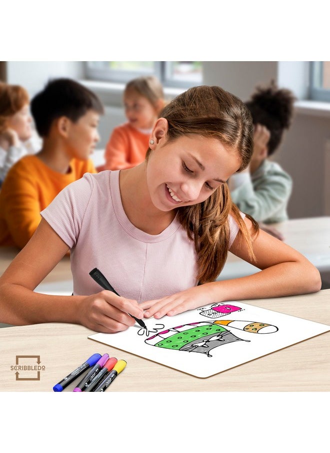 Scribbledo - 2 Point Perspective Grid 11”X14” Large Graph Dry Erase Board Double-Sided White Board Drawing Grid Lines Graphing Charts Whiteboard For Home School Classroom Teachers And Students - Image 1