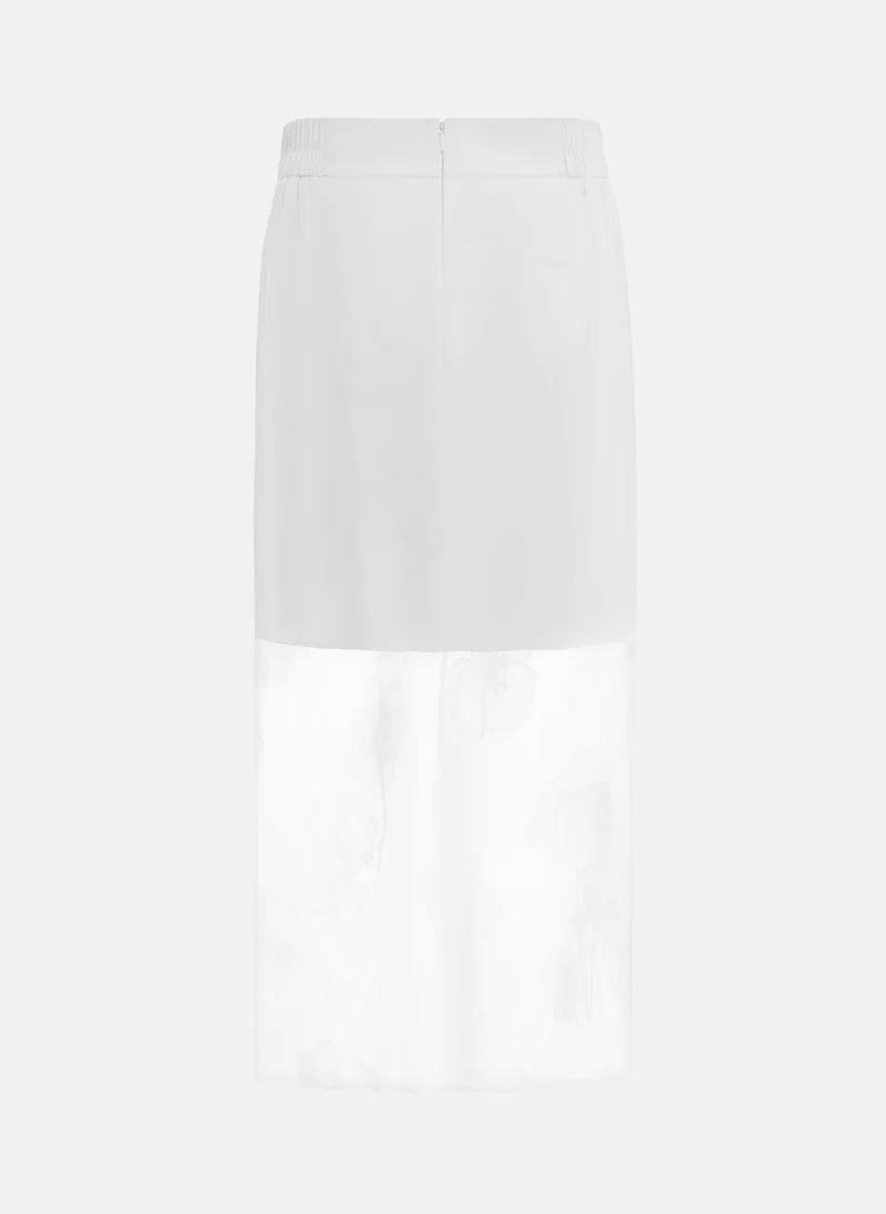 Lichi  Semi-transparent midi skirt with floral pattern for Women | Best Price UAE