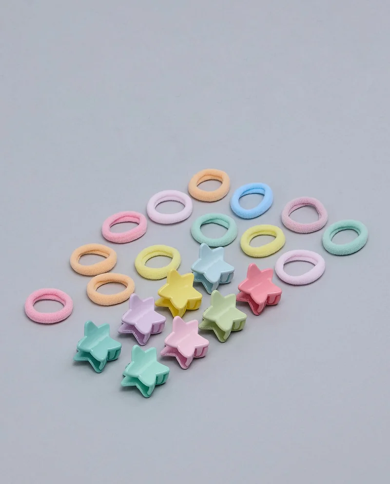R&B Multipack Ponytail Hairbands & Mini Claw Clips