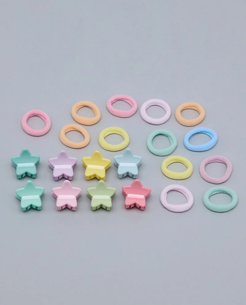 R&B Multipack Ponytail Hairbands & Mini Claw Clips