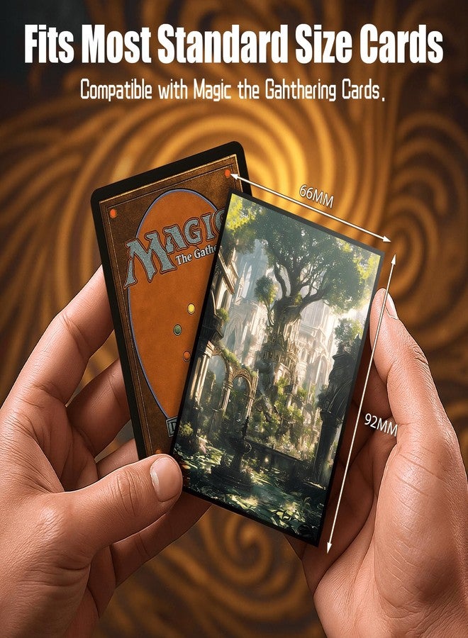 Kiiransr MTG Card Sleeves - Temple Garden - Fantasy Shock Lands - Ultra Clear Front & Matte Finish Back, 100 Count Standard Size Matte Art Sleeve for Magic the Gathering - Image 3