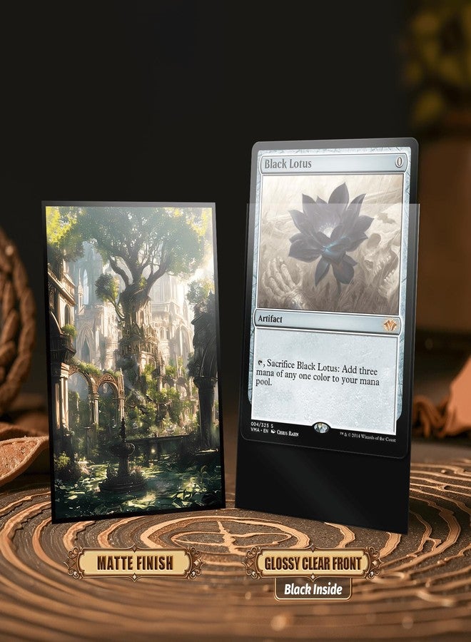 Kiiransr MTG Card Sleeves - Temple Garden - Fantasy Shock Lands - Ultra Clear Front & Matte Finish Back, 100 Count Standard Size Matte Art Sleeve for Magic the Gathering - Image 2
