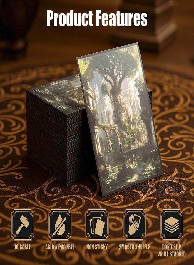 Kiiransr MTG Card Sleeves - Temple Garden - Fantasy Shock Lands - Ultra Clear Front & Matte Finish Back, 100 Count Standard Size Matte Art Sleeve for Magic the Gathering - Image 4