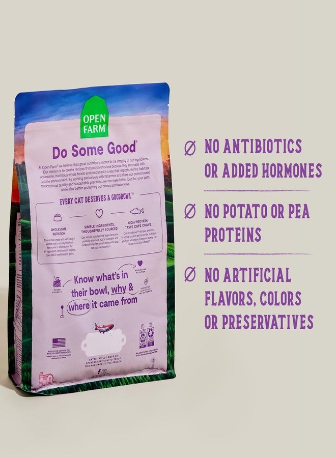 Open Farm أوبن فارم جودبول، طعام جاف غني بالبروتين للقطط مصنوع من مكونات بسيطة مختارة بعناية، وصفة سمك السلمون البري والأرز البني، كيس 3 أرطال (كيس 48 أونصة) - Image 2