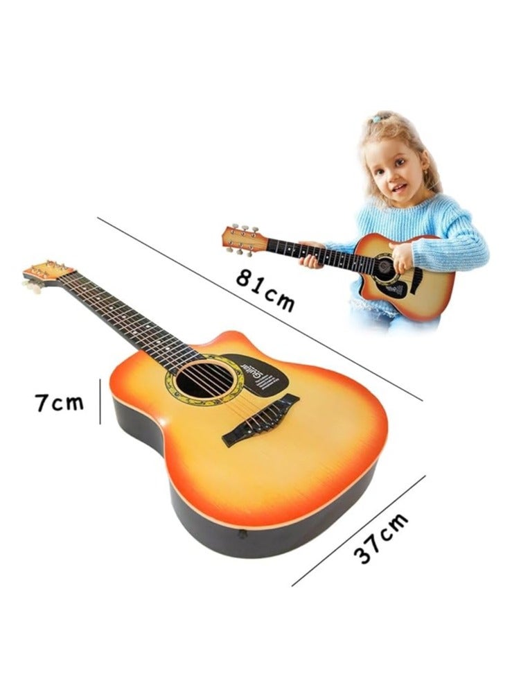 UKR 32-Inch Wooden 6-String Acoustic Guitar for Kids (Ages 3+) – Beginner-Friendly Brown Guitar for Learning & Music Education | Perfect Musical Instrument Toy for Toddlers & Young Musicians - Image 3