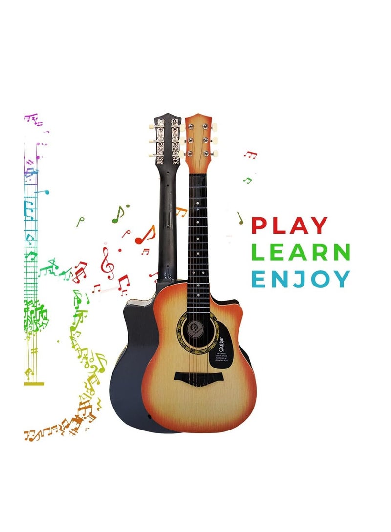 UKR 32-Inch Wooden 6-String Acoustic Guitar for Kids (Ages 3+) – Beginner-Friendly Brown Guitar for Learning & Music Education | Perfect Musical Instrument Toy for Toddlers & Young Musicians - Image 5