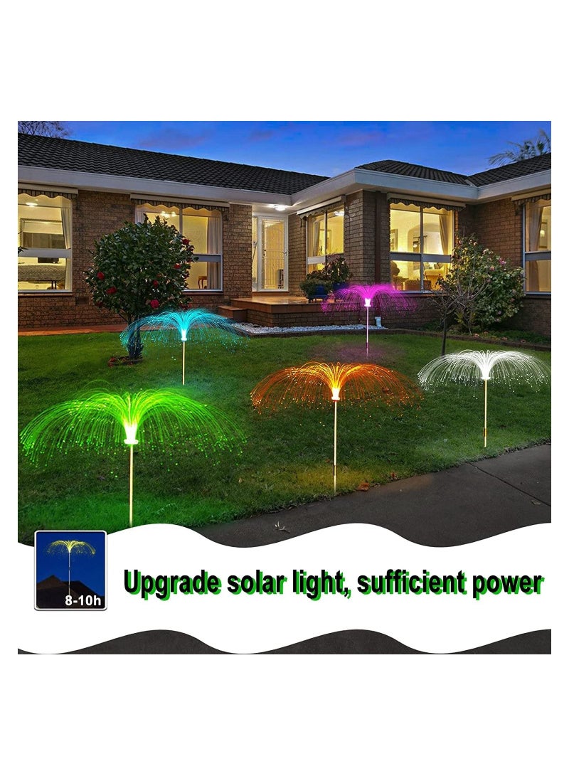 GGEROU Solar Garden Lights Diwali Diya String Lights 2 Pack, Waterproof Solar Jellyfish Lights 8 Lighting Modes Firework RGB Colors Changing - Image 5