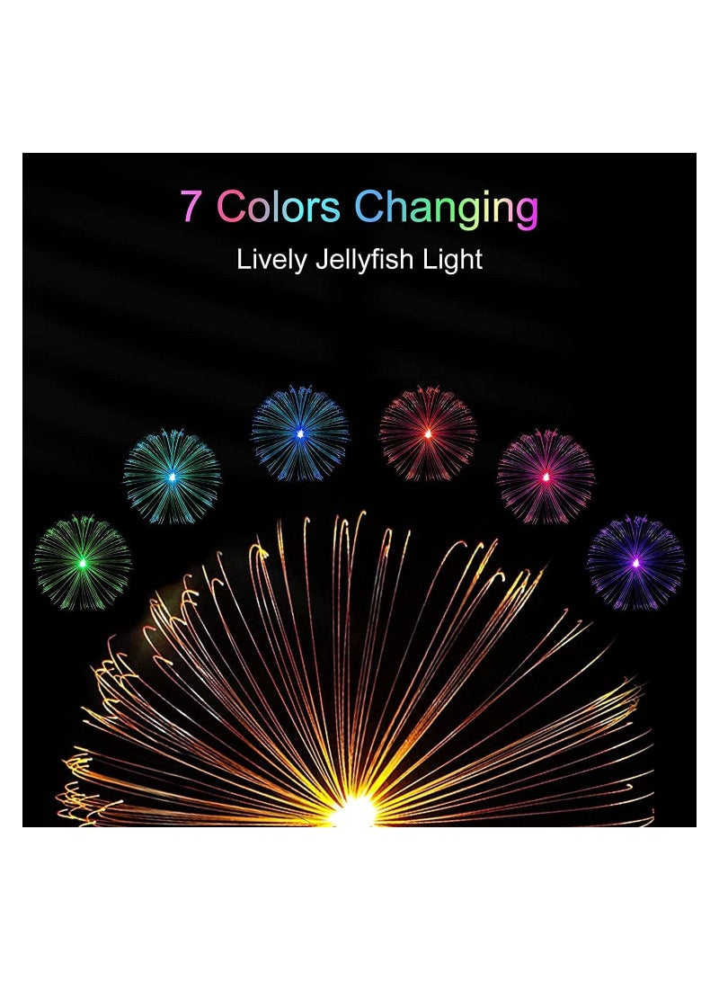 GGEROU Solar Garden Lights Diwali Diya String Lights 2 Pack, Waterproof Solar Jellyfish Lights 8 Lighting Modes Firework RGB Colors Changing - Image 4