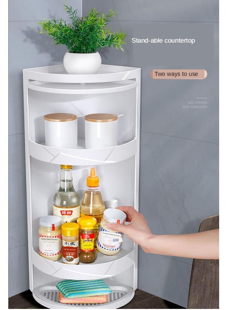 DubaiGallery خزانة زاوية للمطبخ والحمام بغطاء دوار 360 / رف تخزين متعدد الاستخدامات (3 طبقات 90 درجة) - Image 4