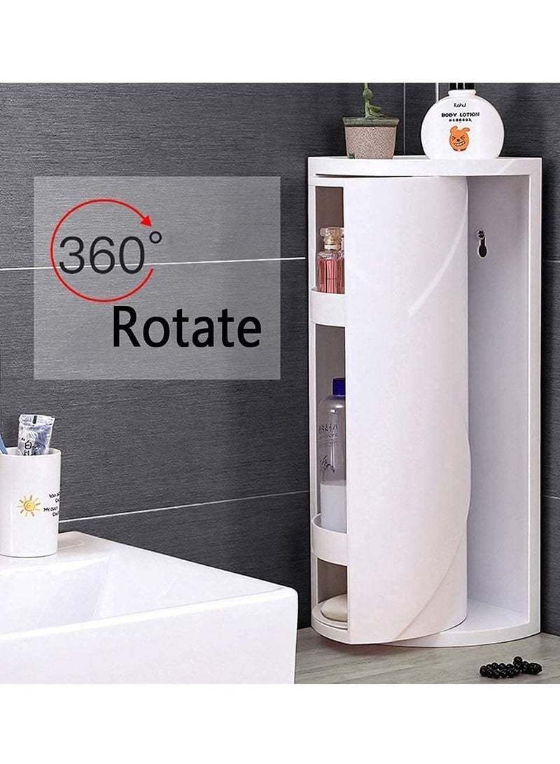 DubaiGallery خزانة زاوية للمطبخ والحمام بغطاء دوار 360 / رف تخزين متعدد الاستخدامات (3 طبقات 90 درجة) - Image 3