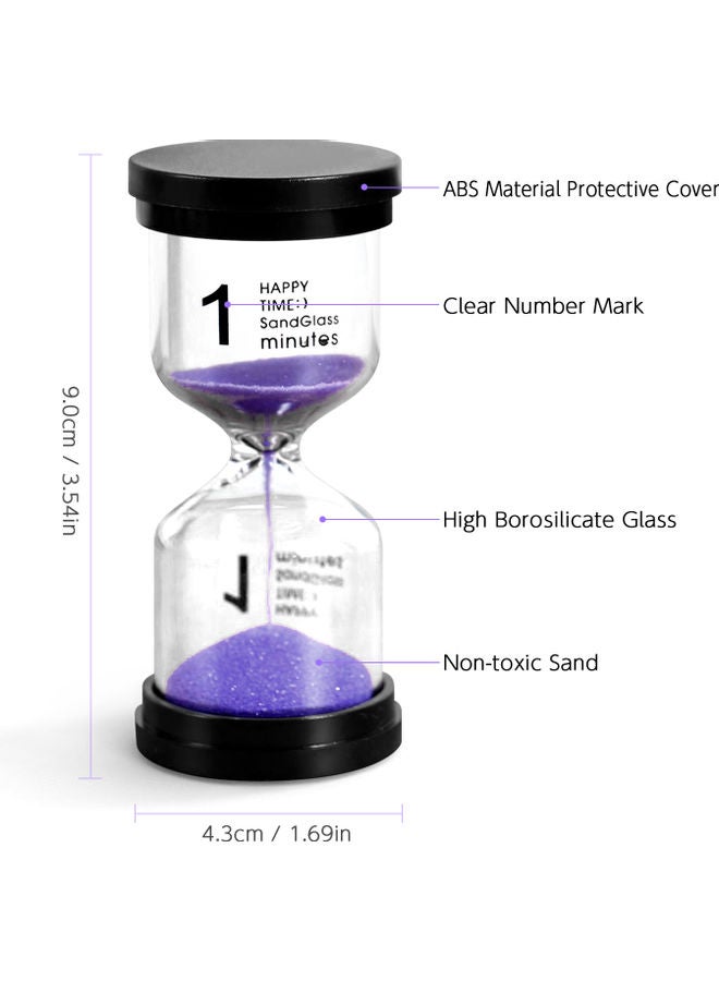 6-Piece Sand Timer Speciality Clock Set Multicolour 16x11x12.50cm  - Image 3