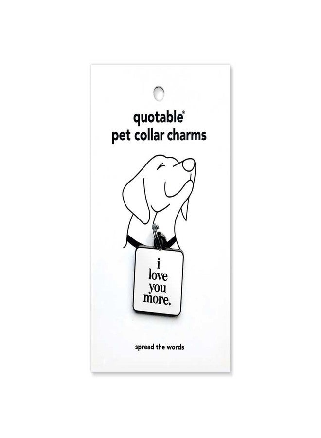 Quotable Pet Collar Charm, I Love You More, Saying, Hard Enamel and Black Nickel Plating - Image 2