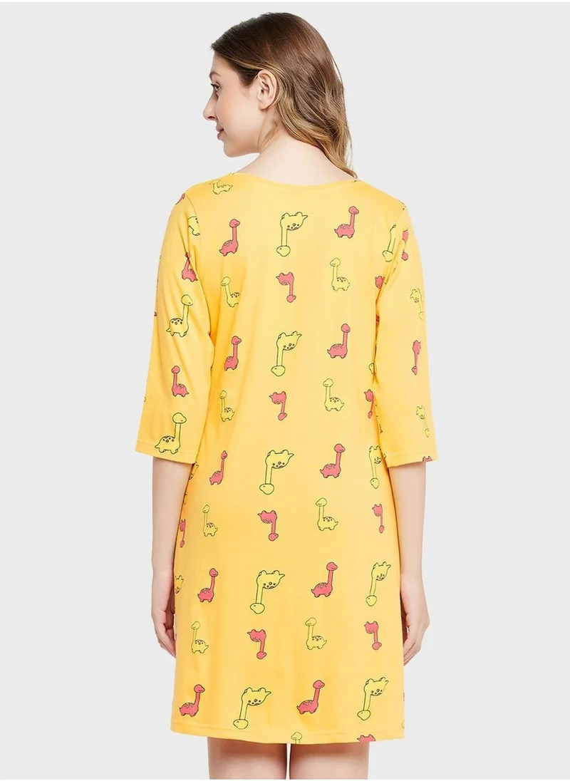 كلوفيا Printed Knitted Nightdress