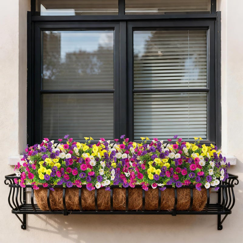 ADXORA 12 Bundles Morning Glory Artificial Flowers for Outdoor Decoration UV Resistant Fake Plastic Plants Artificial Greenery for Indoor Outdoor Garden Patio Window Box Home Decor - Image 4