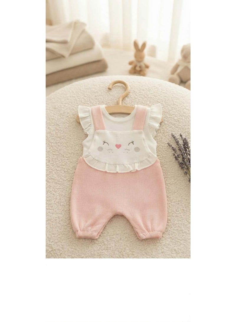 Cute high quality overalls, two pieces, cotton, watermelon color - Image 1