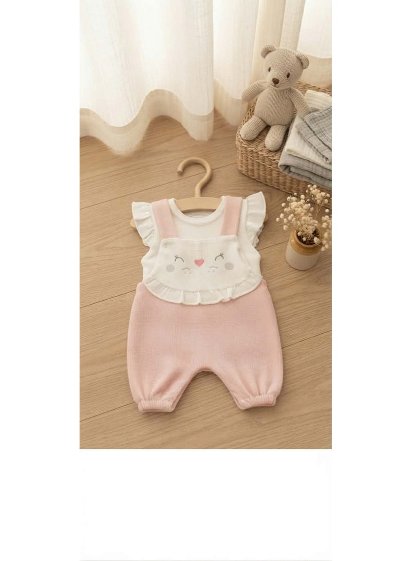 Cute high quality overalls, two pieces, cotton, watermelon color - Image 3