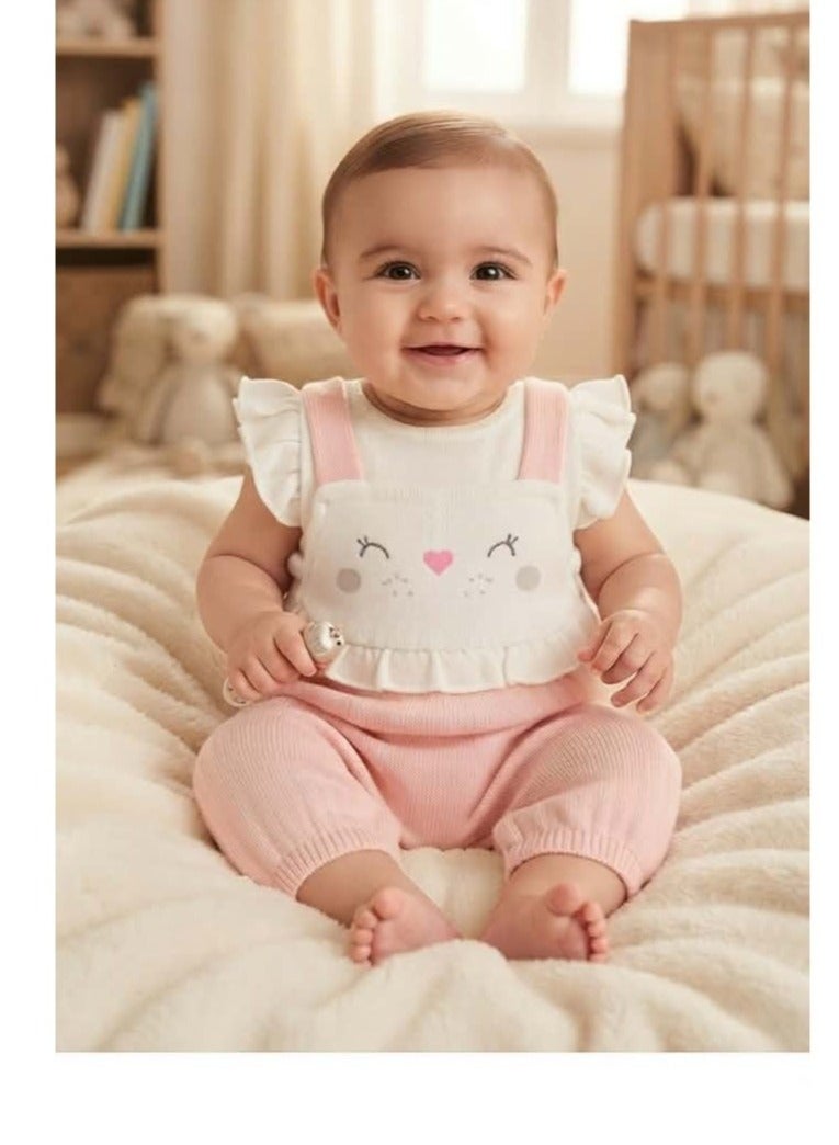 Cute high quality overalls, two pieces, cotton, watermelon color - Image 4
