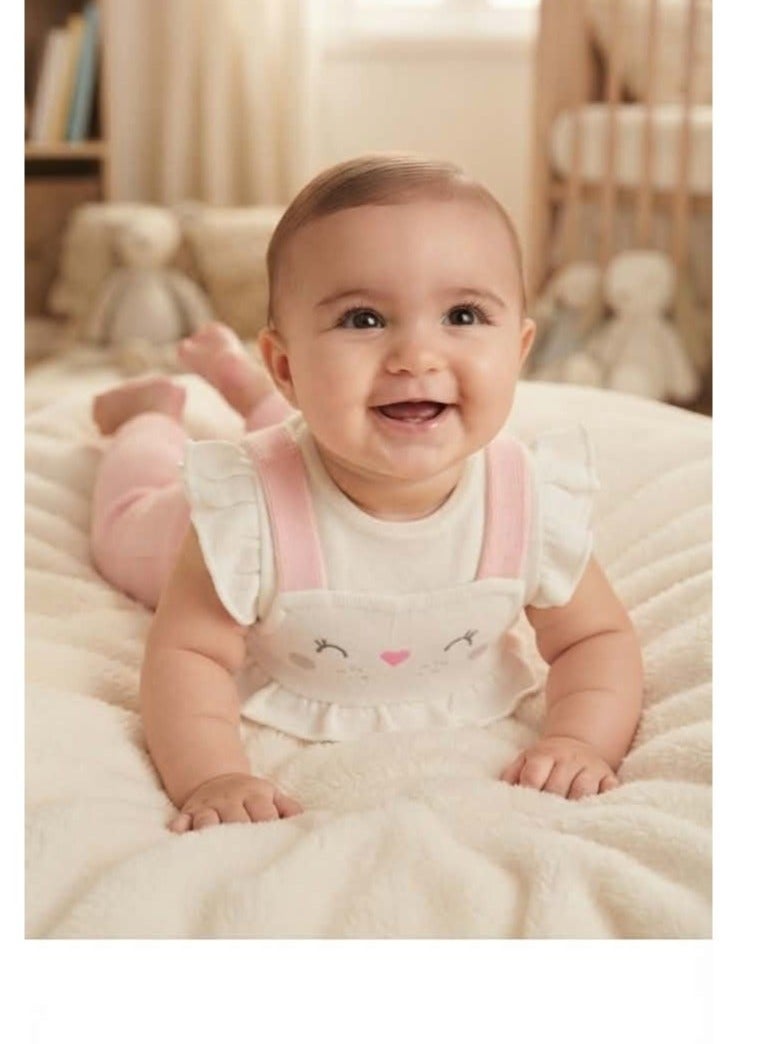 Cute high quality overalls, two pieces, cotton, watermelon color - Image 5
