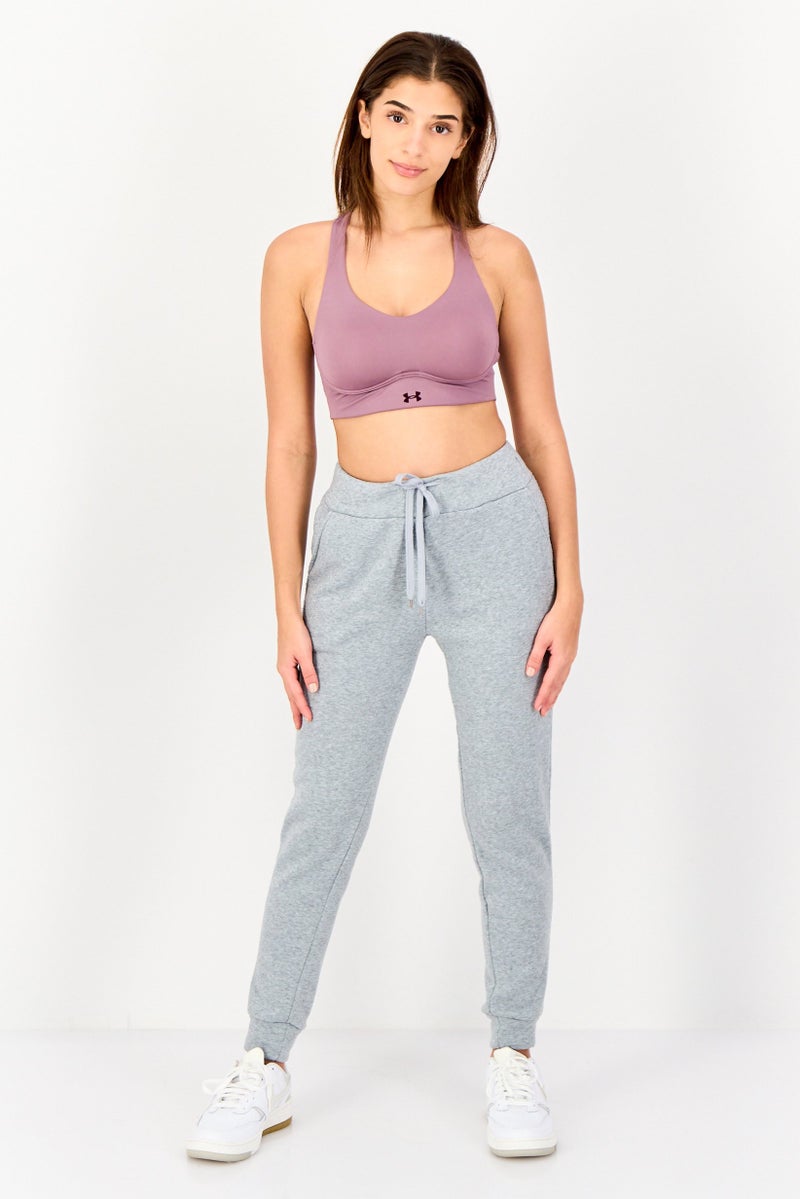 UNDER ARMOUR سوتيان تدريب مبطن بشعار العلامة التجارية للنساء، موف - Image 4