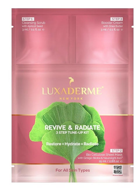 LuxaDerme 3 Step Facial Kit | Revive & Radiate | For Glowing and Smooth Skin | Korean Facial Kit (Pack of 1) 50 gram