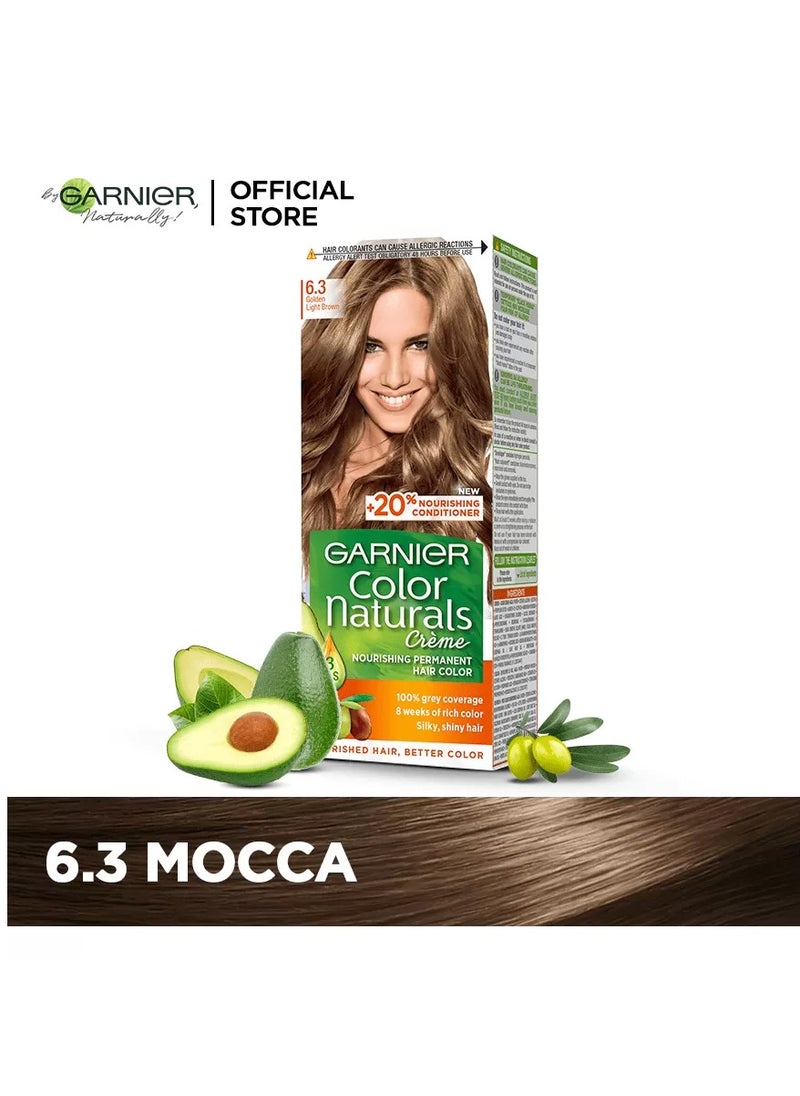 Garnier Garnier Color Naturals Permanent Creme Hair Color - 6.3 Mocca 112 ML  - Image 3