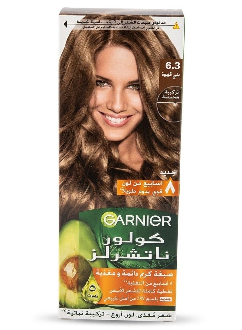 Garnier Color Naturals Permanent Creme Hair Color - 6.3 Mocca 112 ML