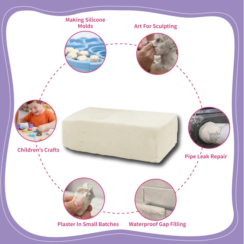 MODOH Plasticine Oil Based Modeling Clay, Non Hardening Reusable Clay, Non Toxic No Bake Professional Oil Base Sulfur Free Sculpting Clay (White) - Image 4