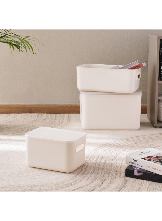 Pan Home Livia Versatile Storage Box with lid 6.5l 26.3x18.5x15.2cm - White - Image 4