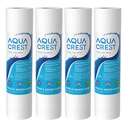 AquaCrest AQUA CREST AP110 Whole House Water Filter, Sediment Filter, 5 Micron, Replacement for 3M® Aqua-Pure AP110, Culligan® P5, APEC, GE FXUSC, Whirlpool®, Any 10" x 2.5" Home Water Filter, Pack of 4 - Image 1