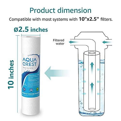 AquaCrest AQUA CREST AP110 Whole House Water Filter, Sediment Filter, 5 Micron, Replacement for 3M® Aqua-Pure AP110, Culligan® P5, APEC, GE FXUSC, Whirlpool®, Any 10" x 2.5" Home Water Filter, Pack of 4 - Image 5