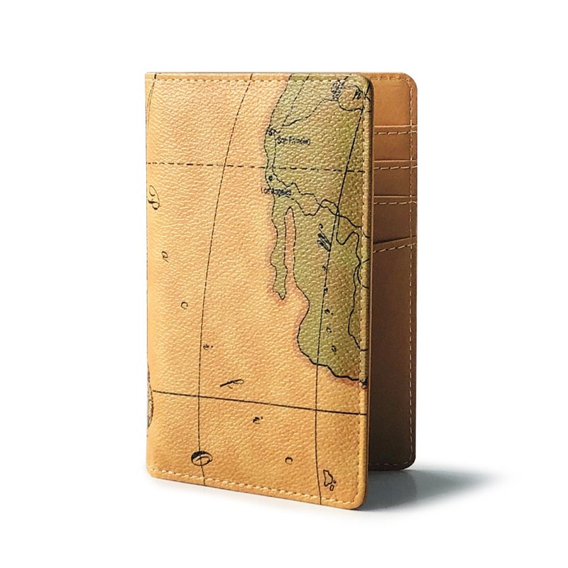 Korean map PU passport bag travel documents passport holder creative online red color passport set card bag - Image 3