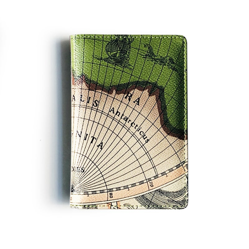 Korean map PU passport bag travel documents passport holder creative online red color passport set card bag - Image 1