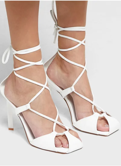 Ginger Cross Over Strappy Toe Cover Sandal