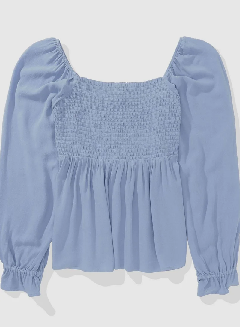 Aerie Puff Sleeve Ruched Top